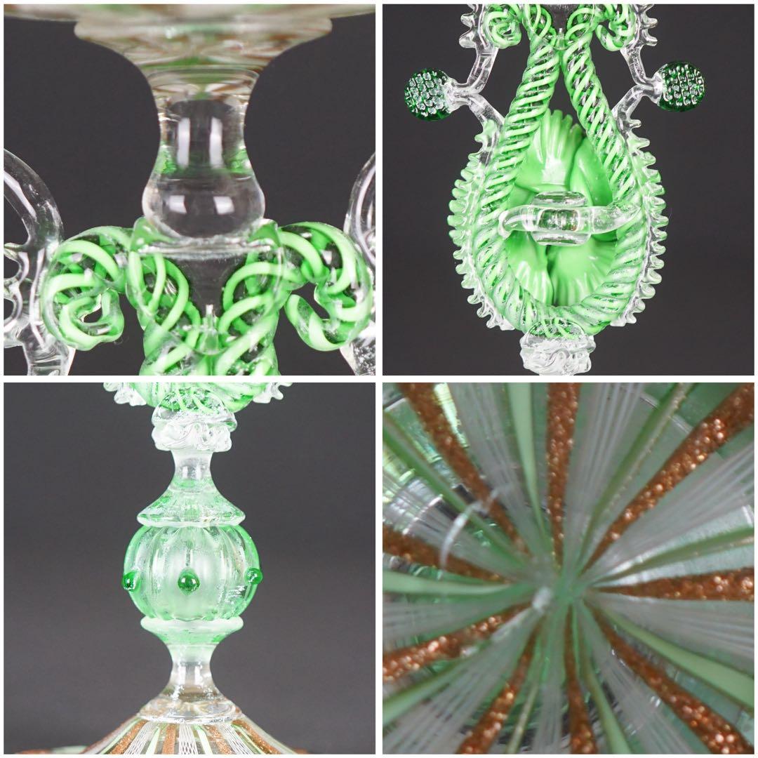 【MURANO】ベネチアンガラス ムラーノ レース ワイングラス ゴブレット