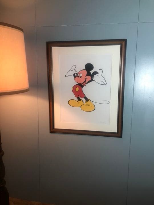 美品 ディズニー ミッキーマウス リトグラフ 額縁 絵画 額入り 箱で保管 希少