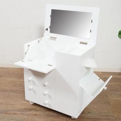 JUNKOダイニングテーブル　75× コスメワゴン　ホワイト　２点セット