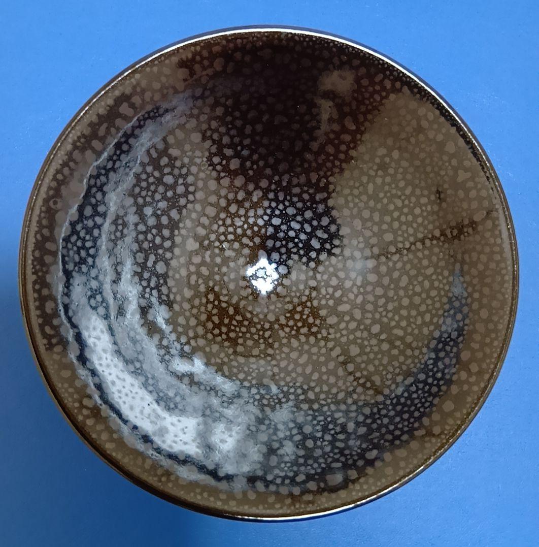 骨董品　新庄東山焼　油滴天目茶碗　五代 涌井弥瓶　 陶磁器　茶器　茶道具　茶碗