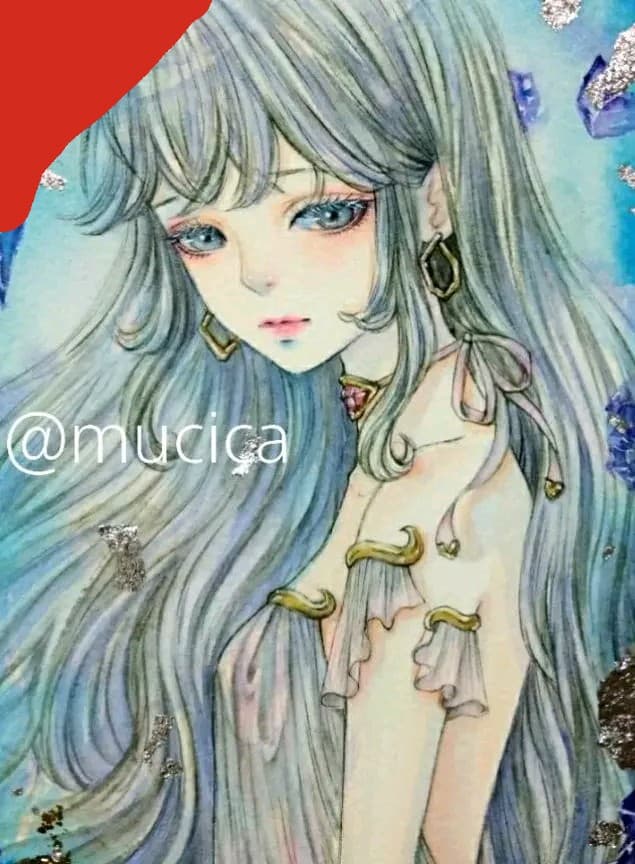 専用　手描きイラスト 《 crystal 》 オリジナル　水彩画 Fantasy