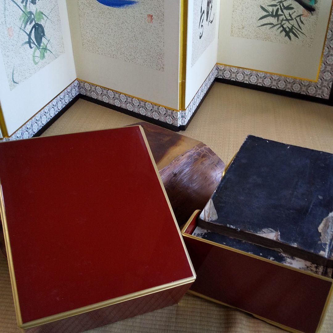 漆塗り箱+古書5冊