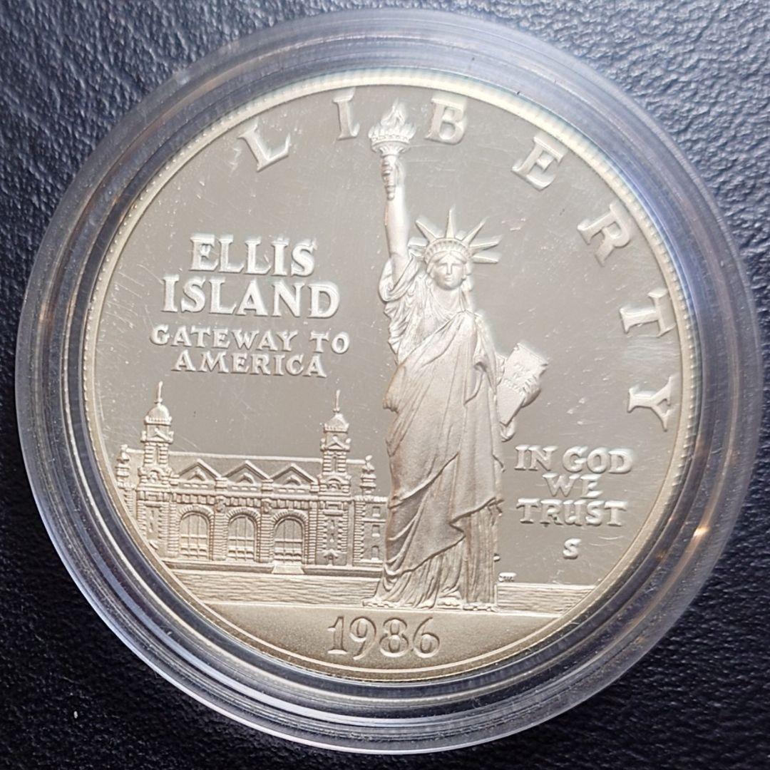 1986年 アメリカ銀貨 1ドル リバティ自由の女神記念銀貨SV900+白銅貨