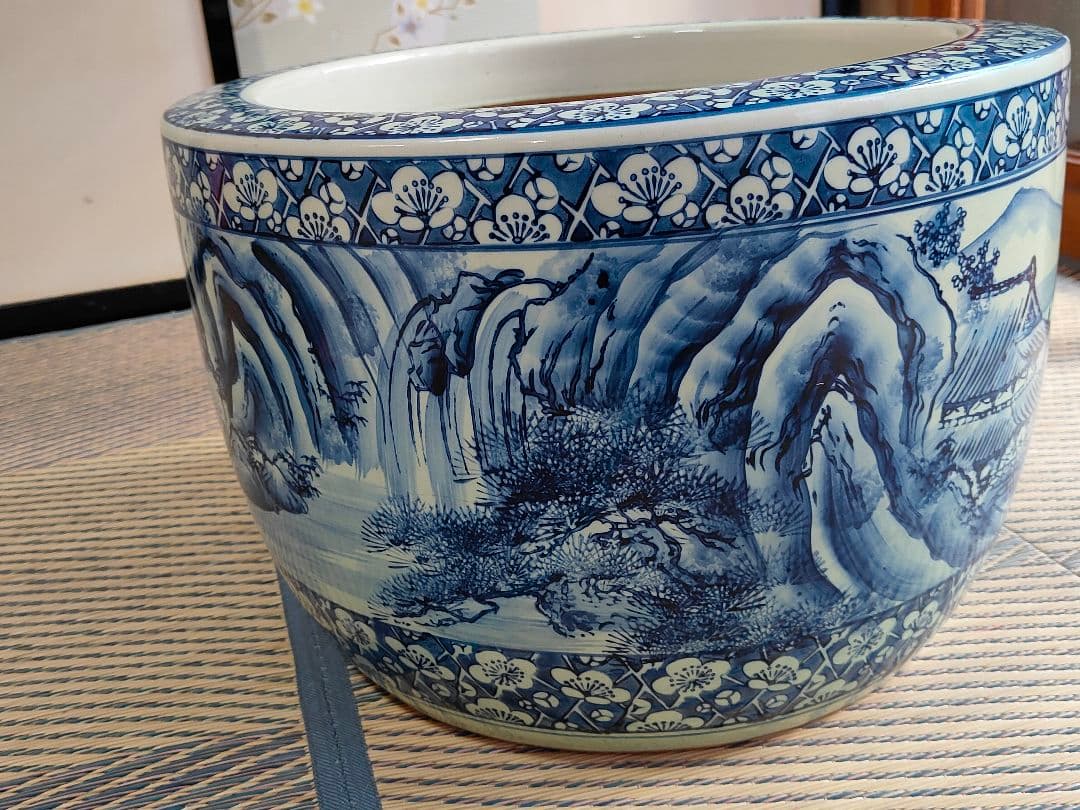 昭和レトロ 火鉢 常滑製 みや古焼 陶器 大きい火鉢　和風　中国風