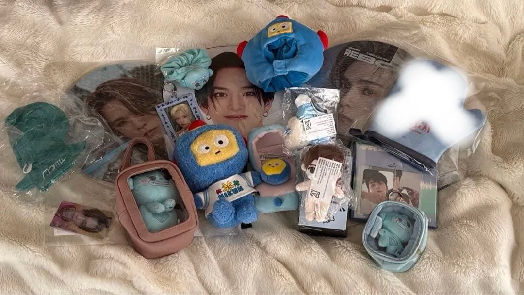 TREASURE アサヒ グッズセット ぬいぐるみ・うちわ・写真カード