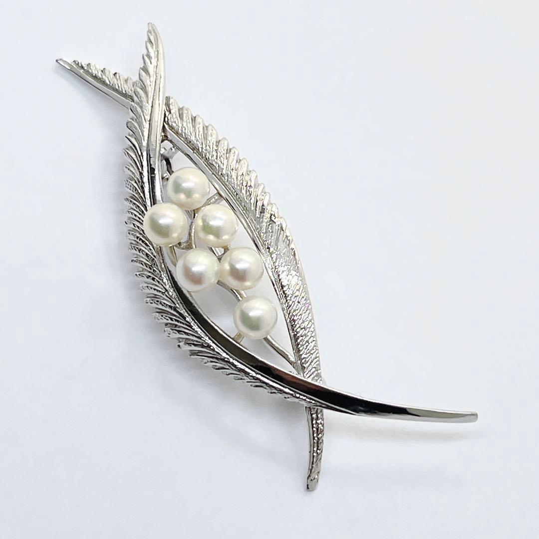 MIKIMOTO ミキモト パール　ブローチ　コサージュ　リーフ
