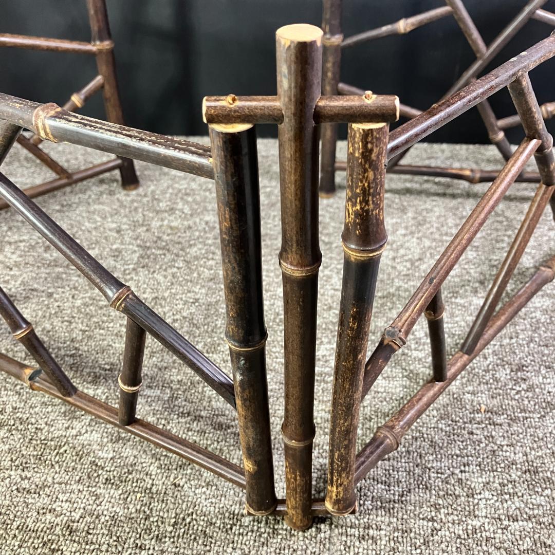 竹製 結界灯屏 四つ折 茶道具 煎茶道具 Sh0115-02