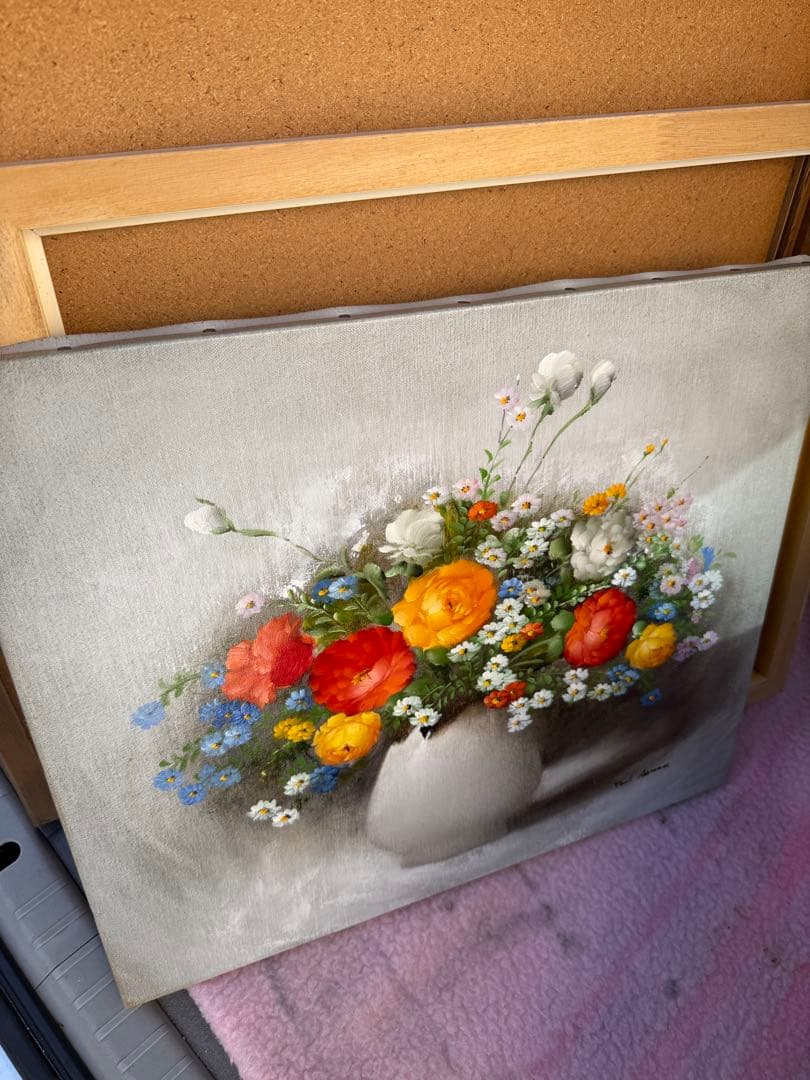 ポール・アダモス Paul Admos 油彩　花図 静物画 油彩　絵画