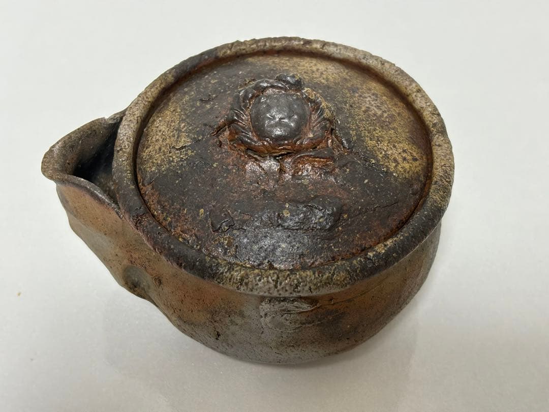 ⑯備前焼 宝瓶 登り窯 蟹 カニ かに 手びねり 急須