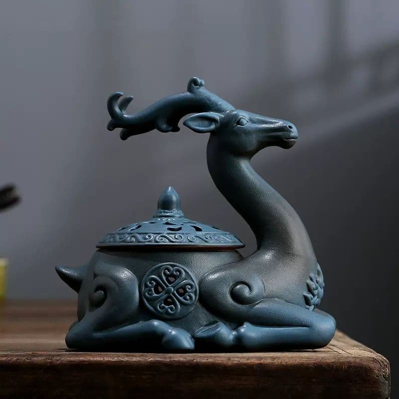 福鹿 香炉 陶磁器 装飾品 工芸品 美術品 置物