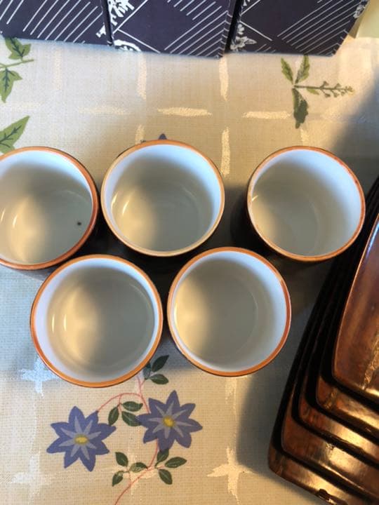 樺巻陶器 無地 お猪口 おしぼり