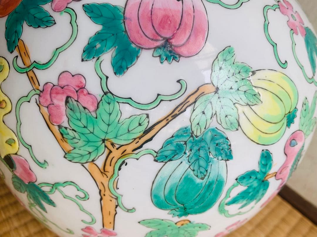 中国清時代色絵大壺