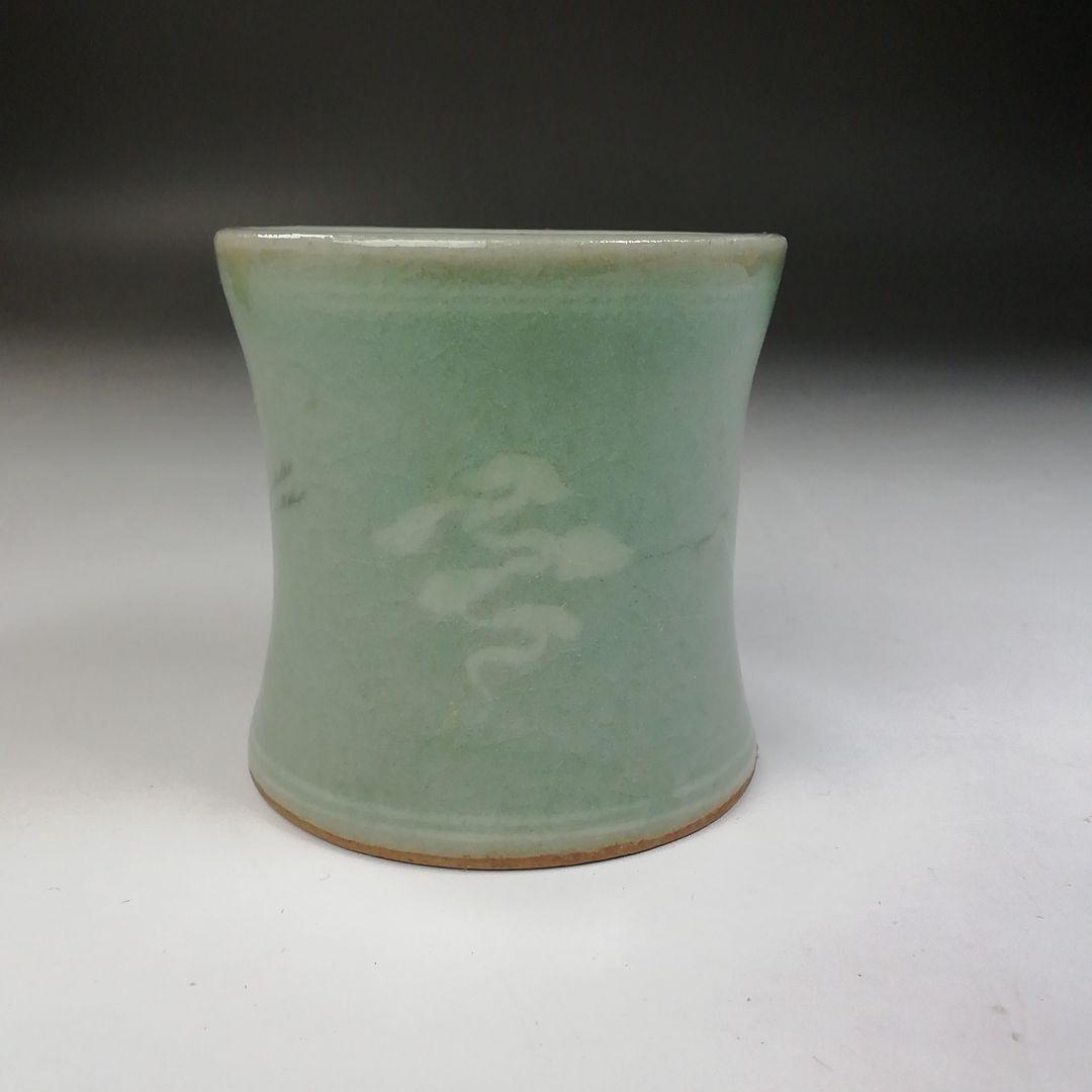 Ｔ７２３　蓋置　『高麗青磁』『韓国人間文化財』『柳根塋 作』　共箱　茶道具