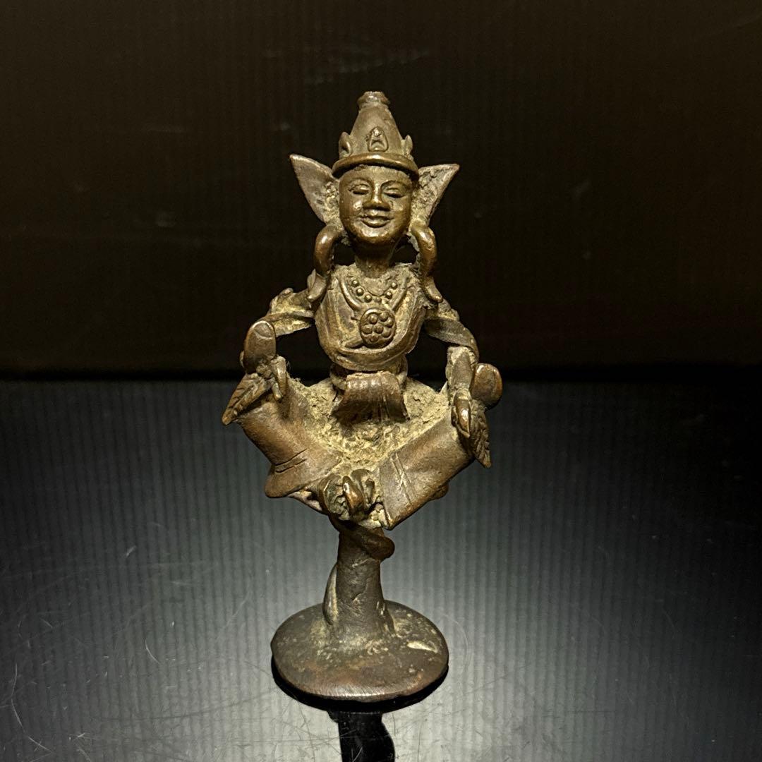 時代 古作 仏教美術 古銅 銅製 小乗仏教 菩薩 梵天像 仏像