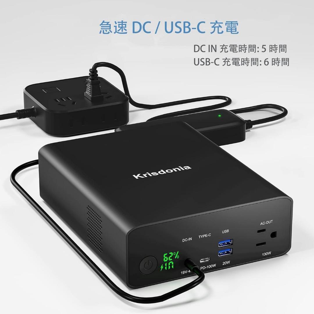 Krisdonia ポータブル電源 80000mAh 大容量 モバイルバッテリー