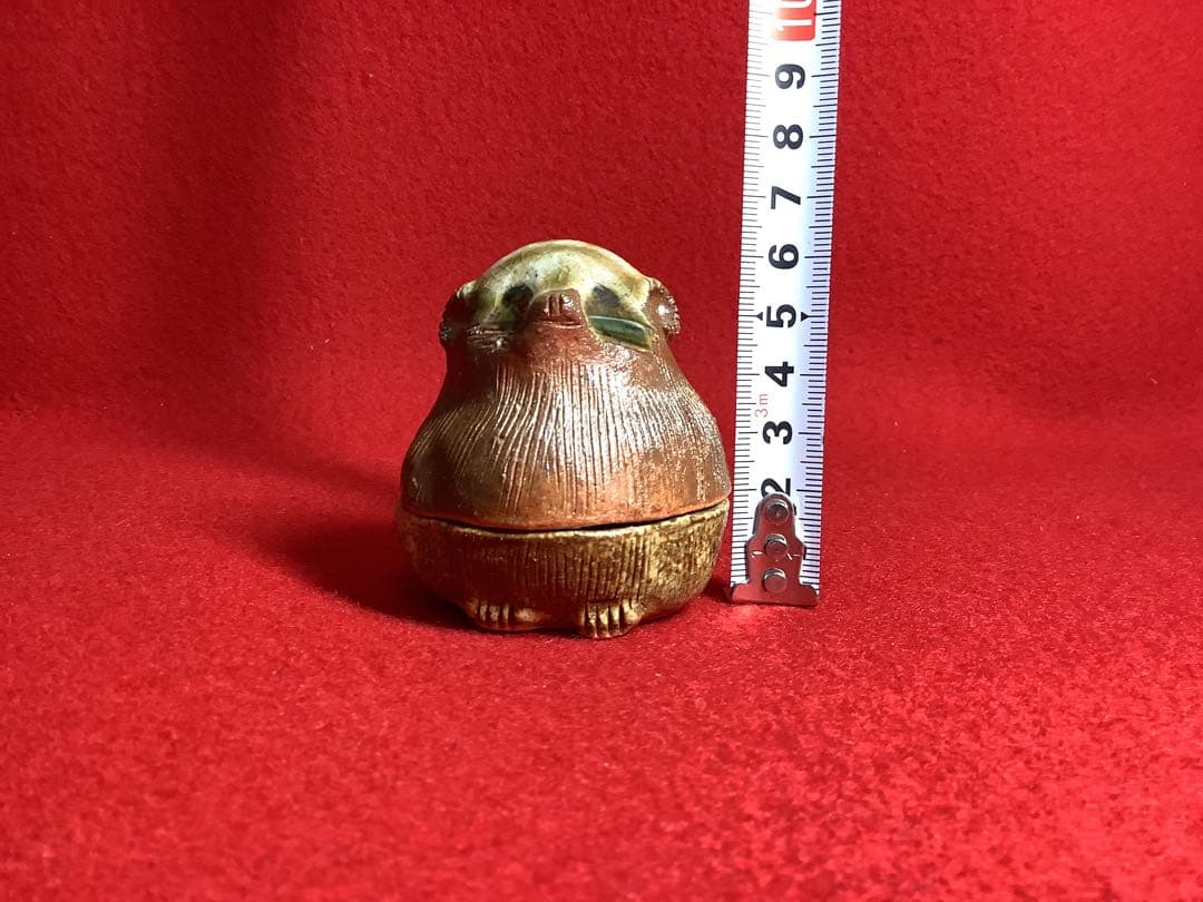 香合　信楽焼　狸　香斉【中古美品】