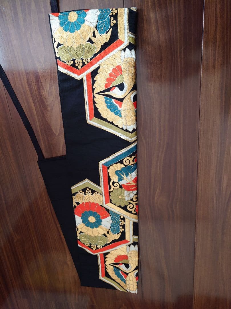 七五三　ハーフ成人式　ジュニア帯　大人用袋帯からの作り帯　子供　1点物　鶴柄