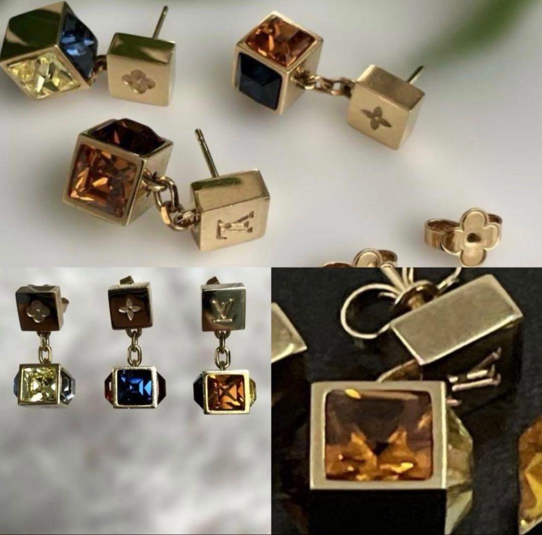 ルイ・ヴィトン ブークルドレイユ ギャンブル キューブピアス3点