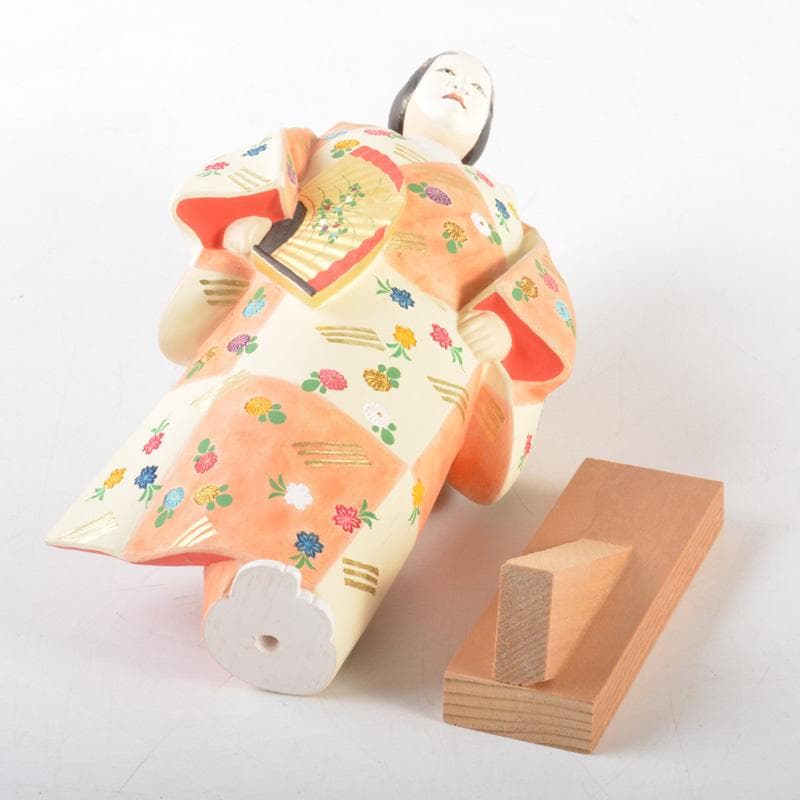 筑前博多人形　能人形　国崎正行作　熊野　台・札・ガラスケース付　C　5405A