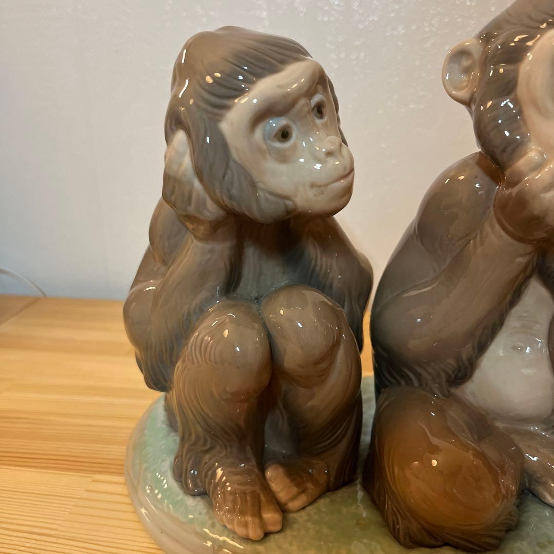 【レア】【150体限定品】リヤドロ　7508 三匹の猿 置物 陶磁器