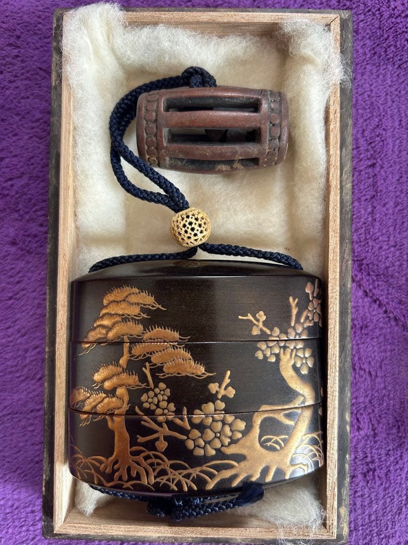 印籠 山水風景 根付 薬入れ 小物入れ
