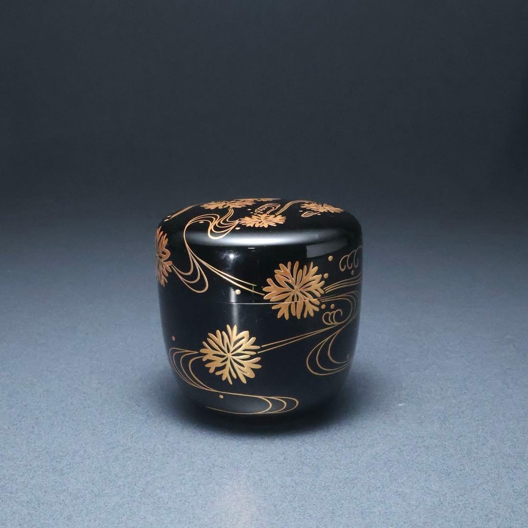 棗　光琳波に海松蒔絵　内銀仕上げ　金蒔絵　夏　R1415お10