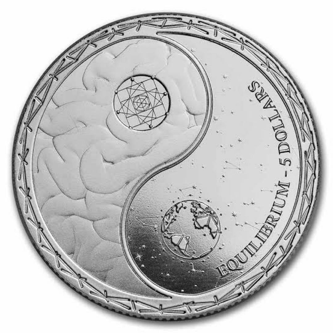 純銀99.99% 1オンス銀貨 トケラウ「均衡・イクイリブリアム」ケース付