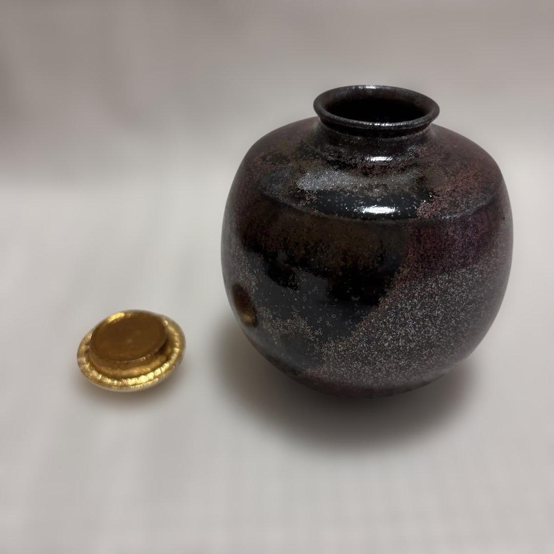 茶道具　茶入れ　本能寺文琳　唐物文琳茶入れ　笹田有祥　共箱