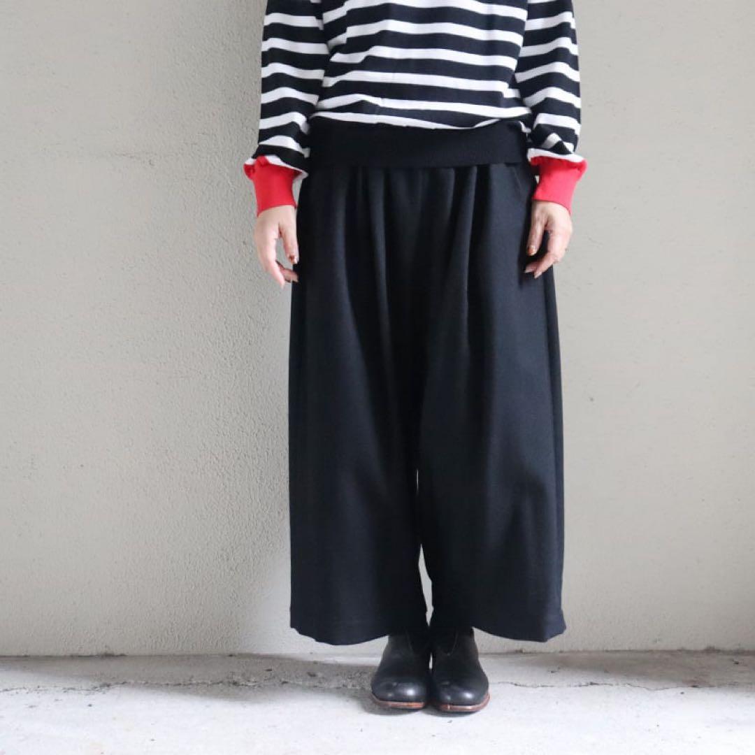 atelier naruseアトリエナルセ◼︎ウールフラノガウチョパンツ◼︎ブラック