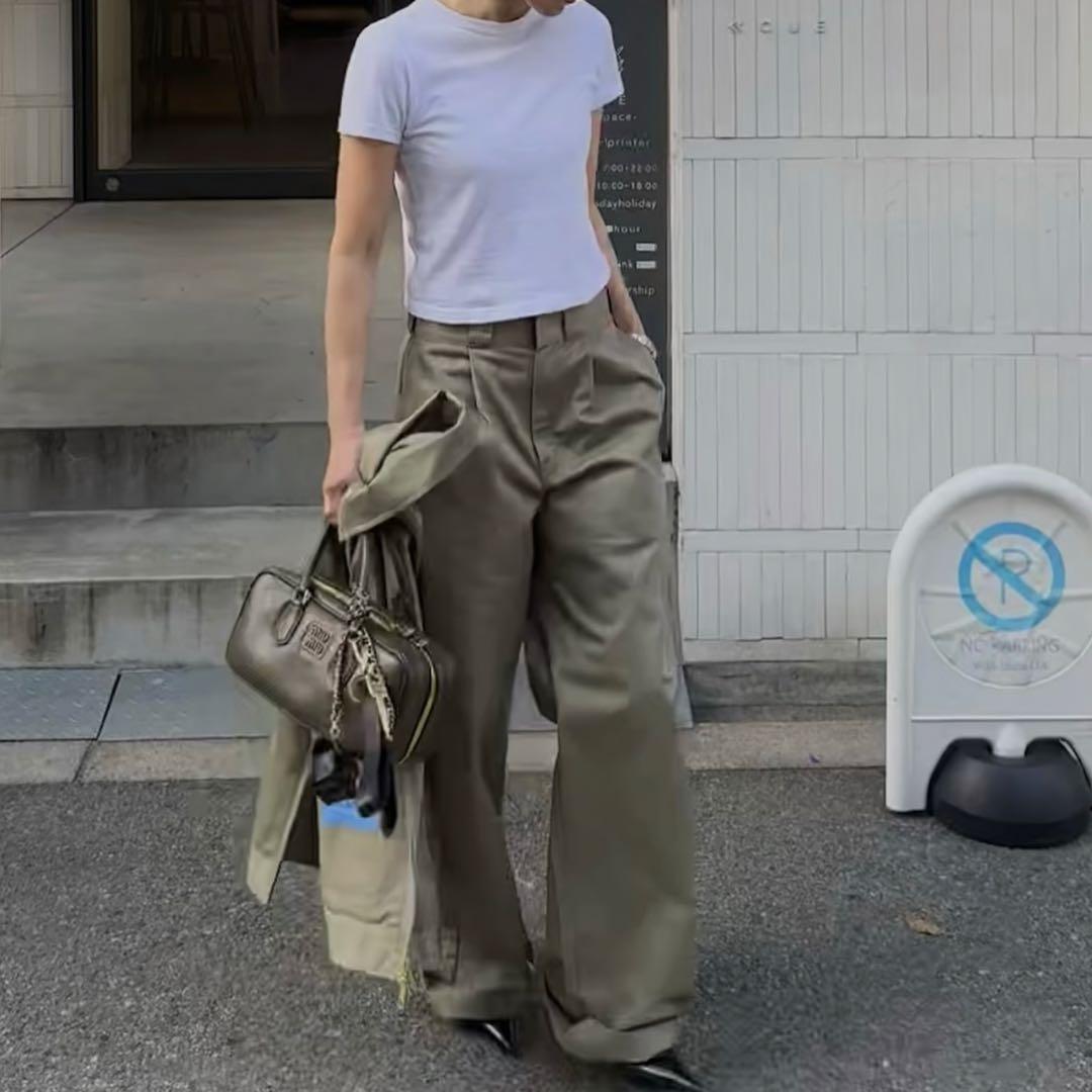 ok.soon×dickies ワイドチノパンツ (新ベージュ)