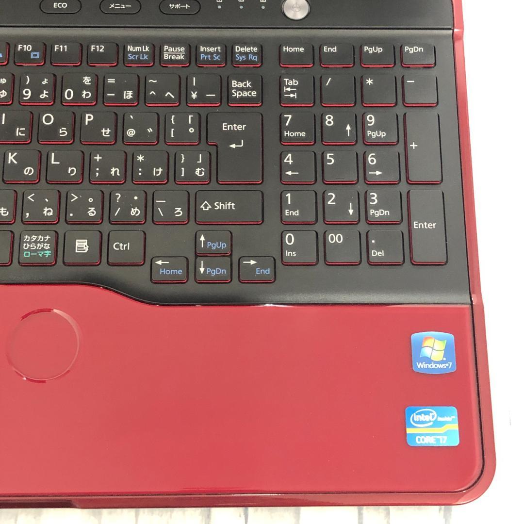 富士通 ノートパソコン本体 Core i7/SSD256GB/8GB/Win10