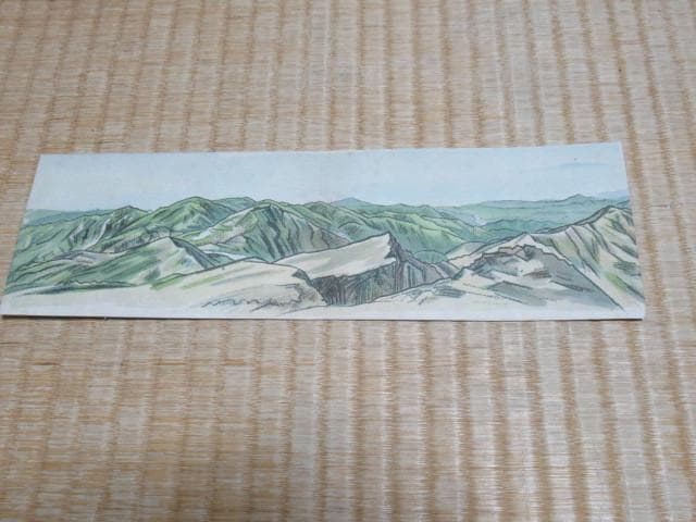 未使用 大正9年◆白馬頂上展望スケッチ 佐藤清：画 和紙 木版画 6枚 絵はがき