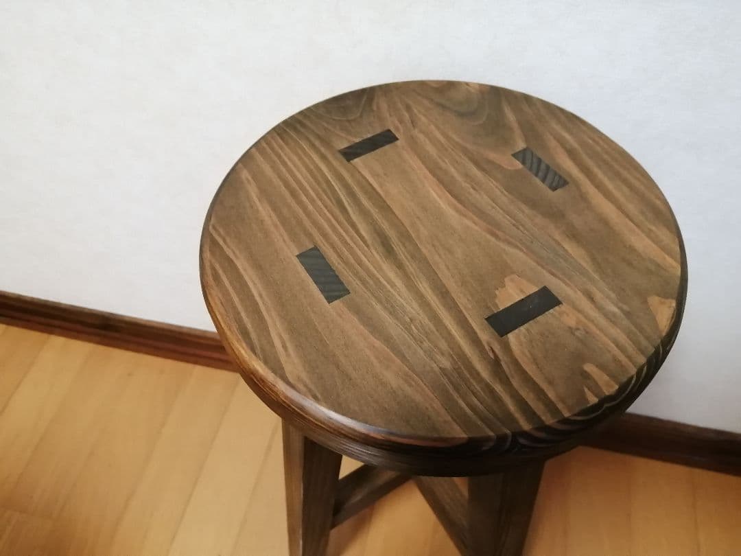 木製スツール　３脚セット　高さ52cm　丸椅子　stool　猫犬