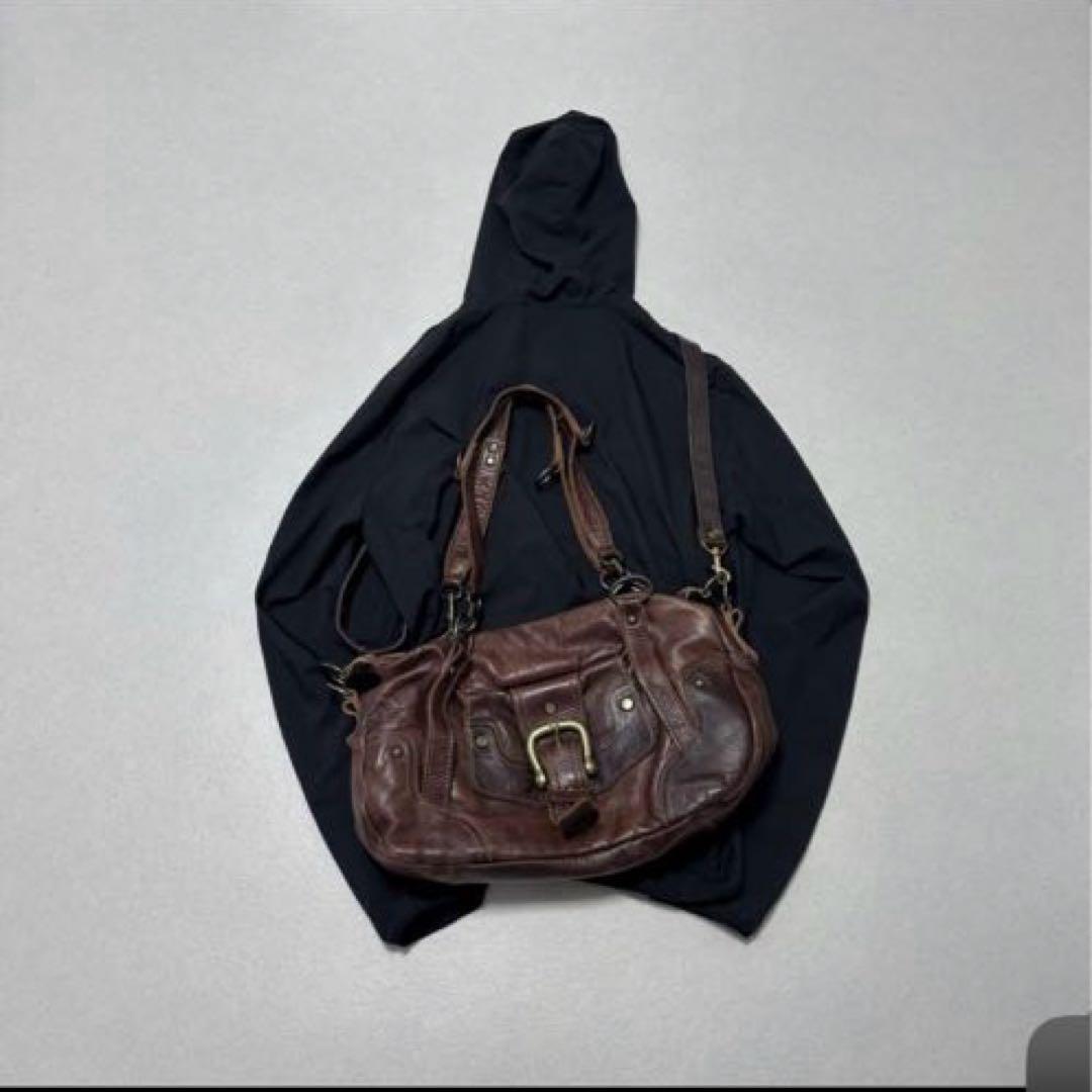 leather gimmick shoulder bag 本革 グランジ Y2K