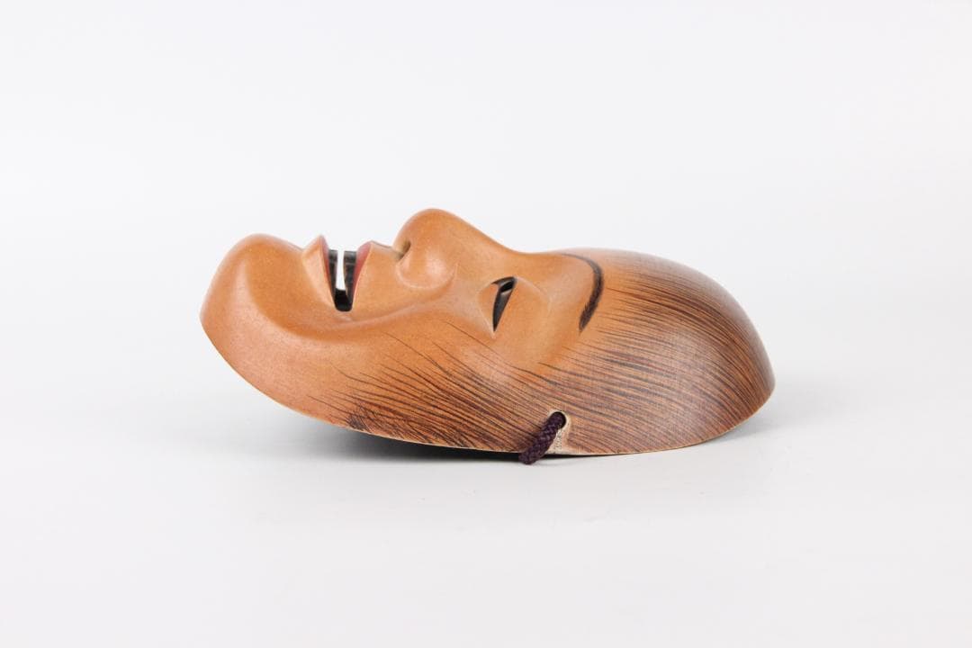 能面 猩々 能面袋付き 美品　美男　児嶋草　銘　あり EL11-10