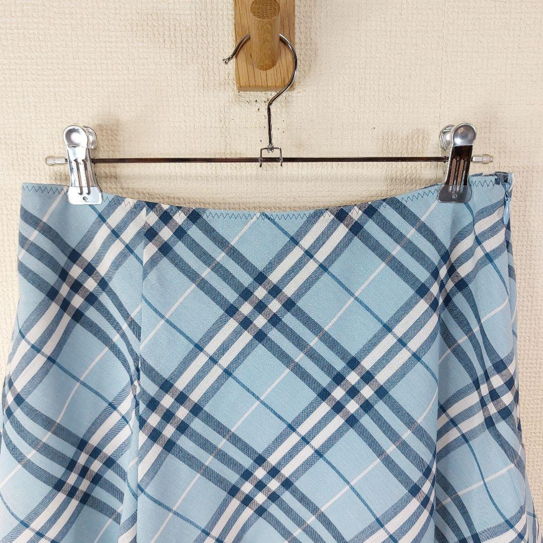 【希少品】　BURBERRY　ブルーレーベル　チェックスカート　アシンメトリー