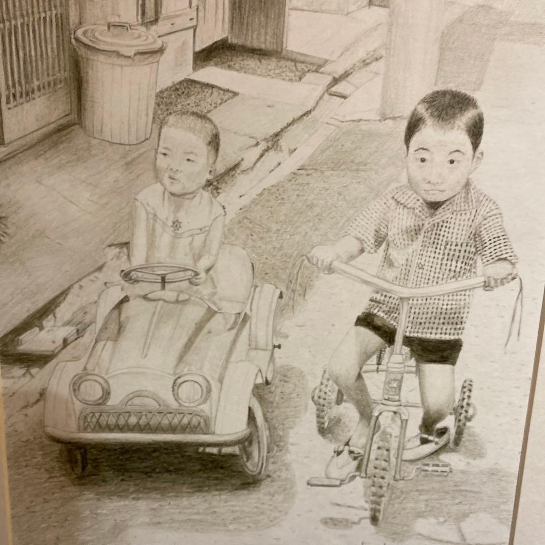 僕らのマシーン(昭和のこどもたち)色えんびつ画