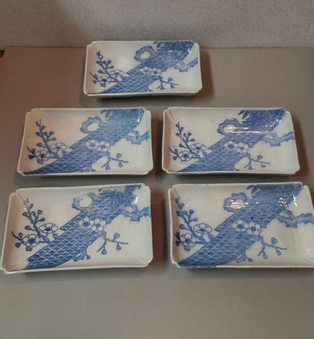 (75*Z342*2)陶芸 古伊万里小皿 食器 角皿 有田焼 骨董