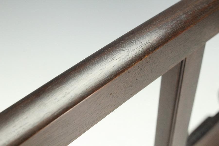 武具甲冑 刀掛 鍔紋透かし 木彫刻 時代物(K-YC460)