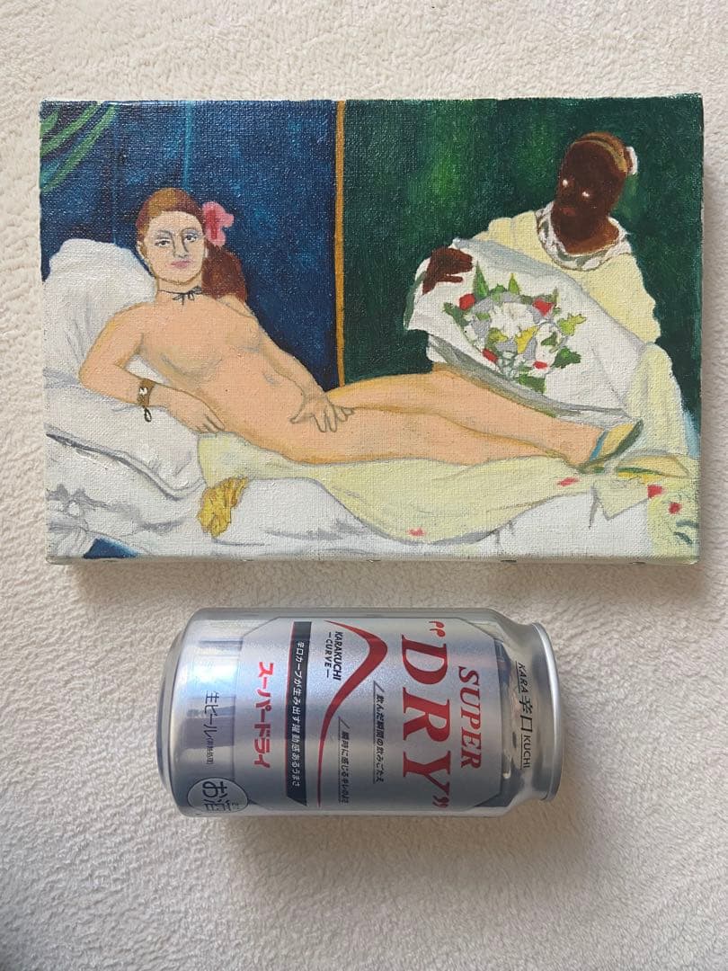 マネ　肉筆手描きの油絵模写画　オランピア