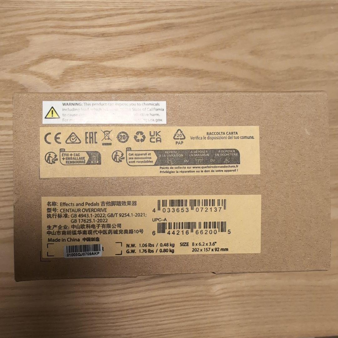 【新品未開封】Behringer CENTAUR OVERDRIVE