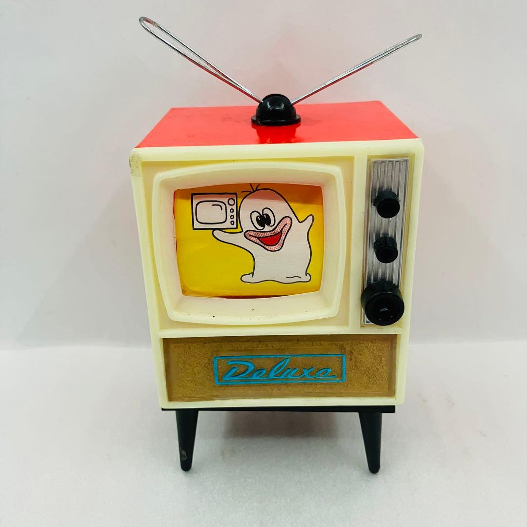 当時物 昭和レトロ 箱付き オバケのQ太郎 カラーテレビ 貯金箱 デラックス