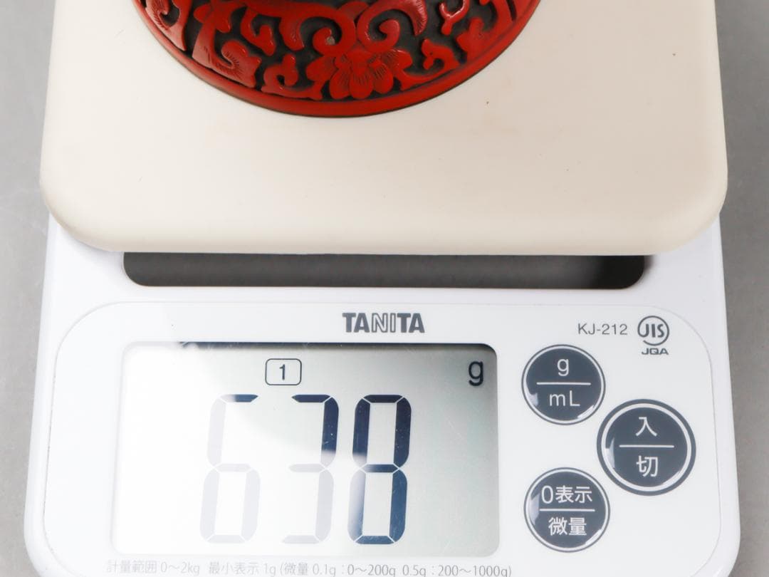 紫禁城 中国堆朱 七宝花瓶 25cm