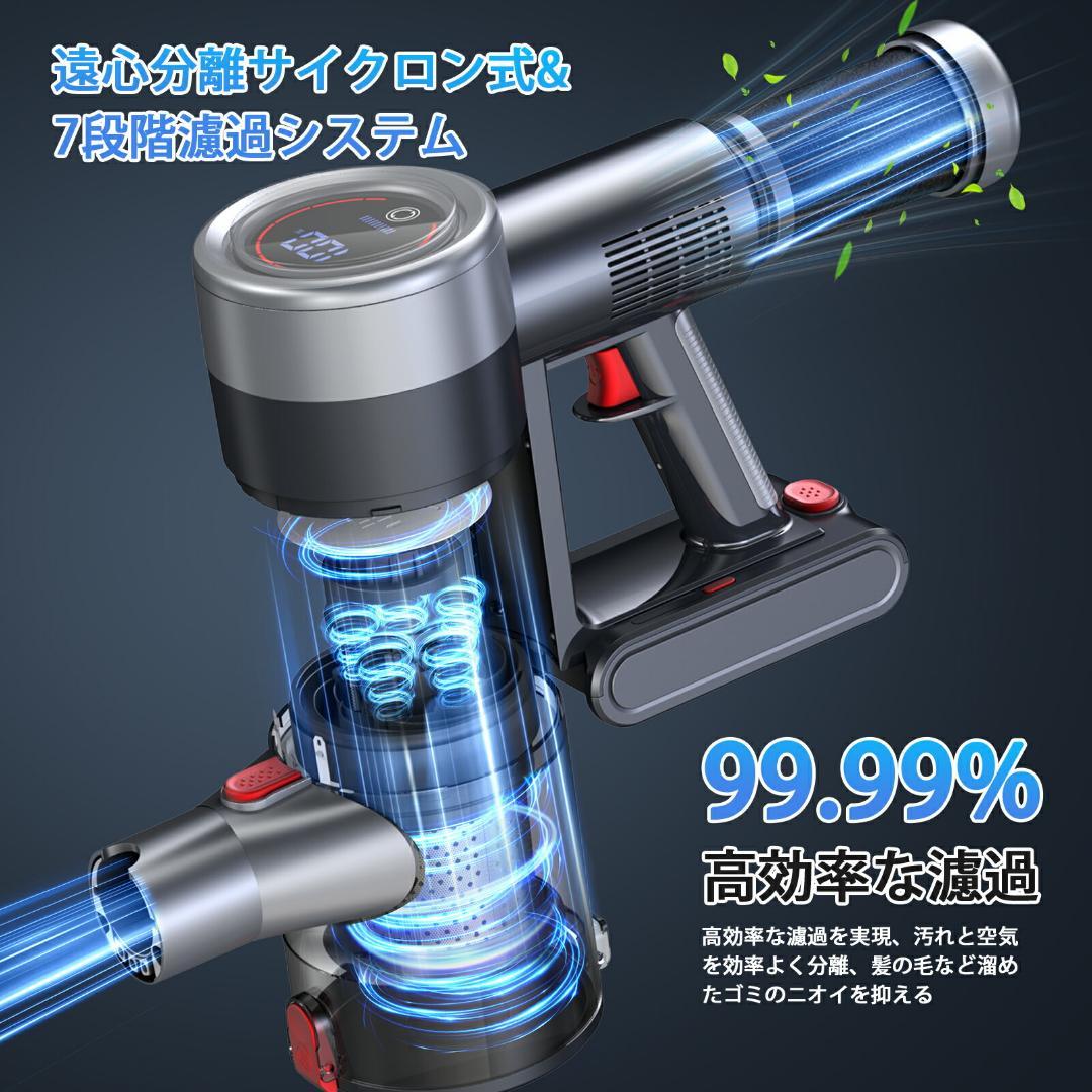 掃除機⭐️65Kpa超強力 グリーンLEDライト65分連続稼働 着脱式バッテリー