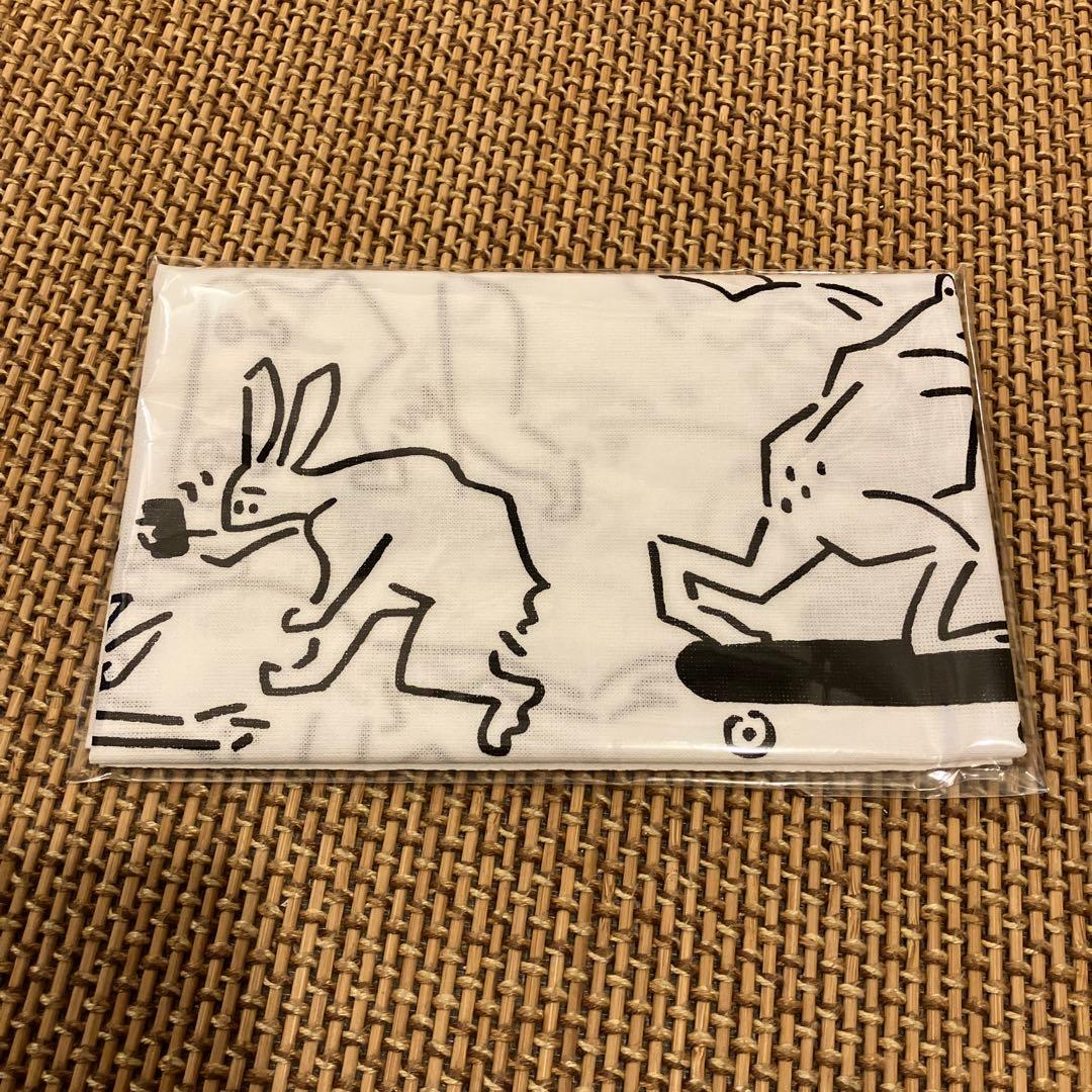 長場雄　手拭い　鳥獣戯画A