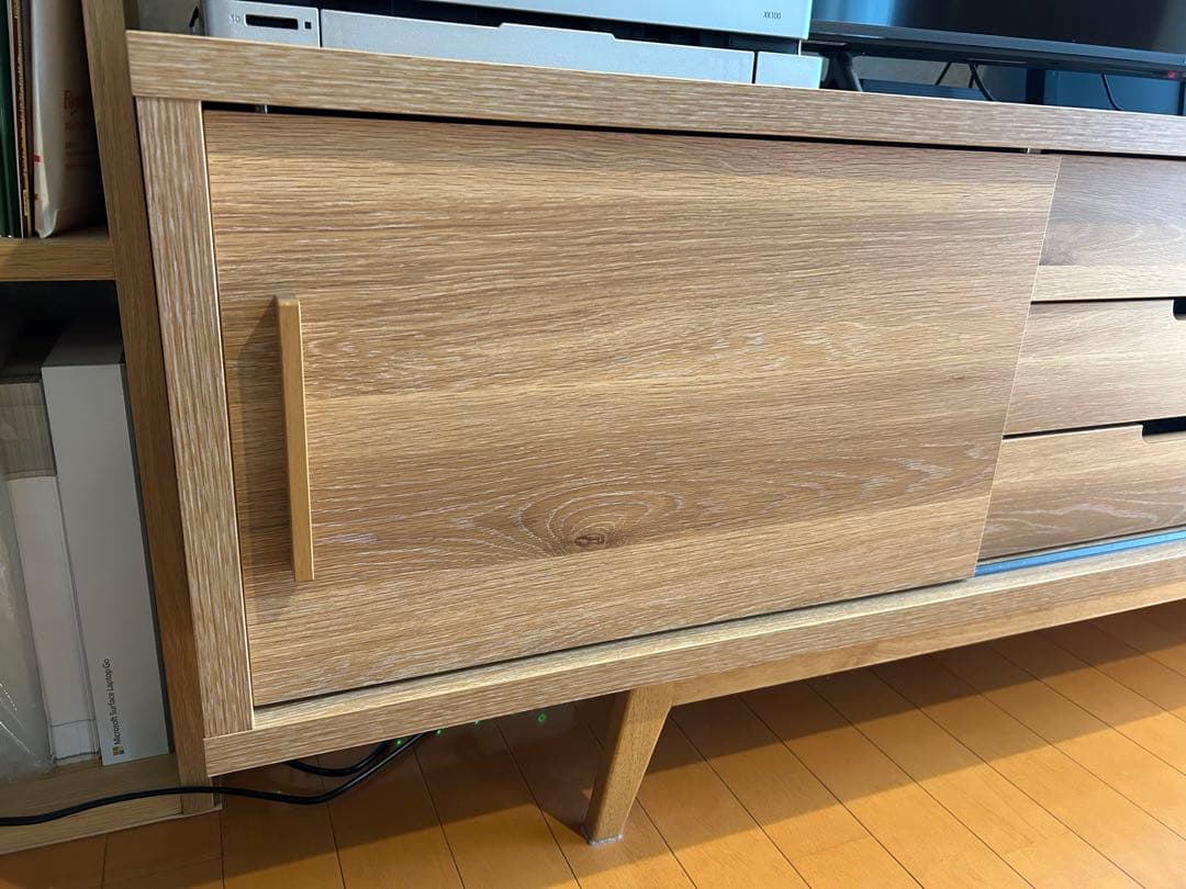 【極美品／大川家具】北欧テイスト/テレビボード/ナチュラル165cm