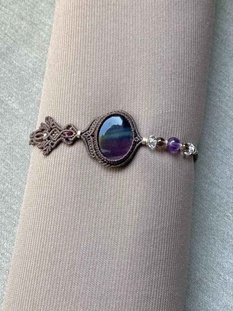 フローライト　マクラメブレスレット