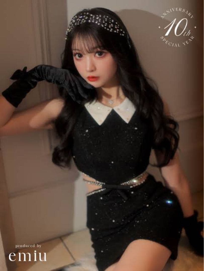 10th限定　ROBE de FLEURS ツイードドレス　S ブラック