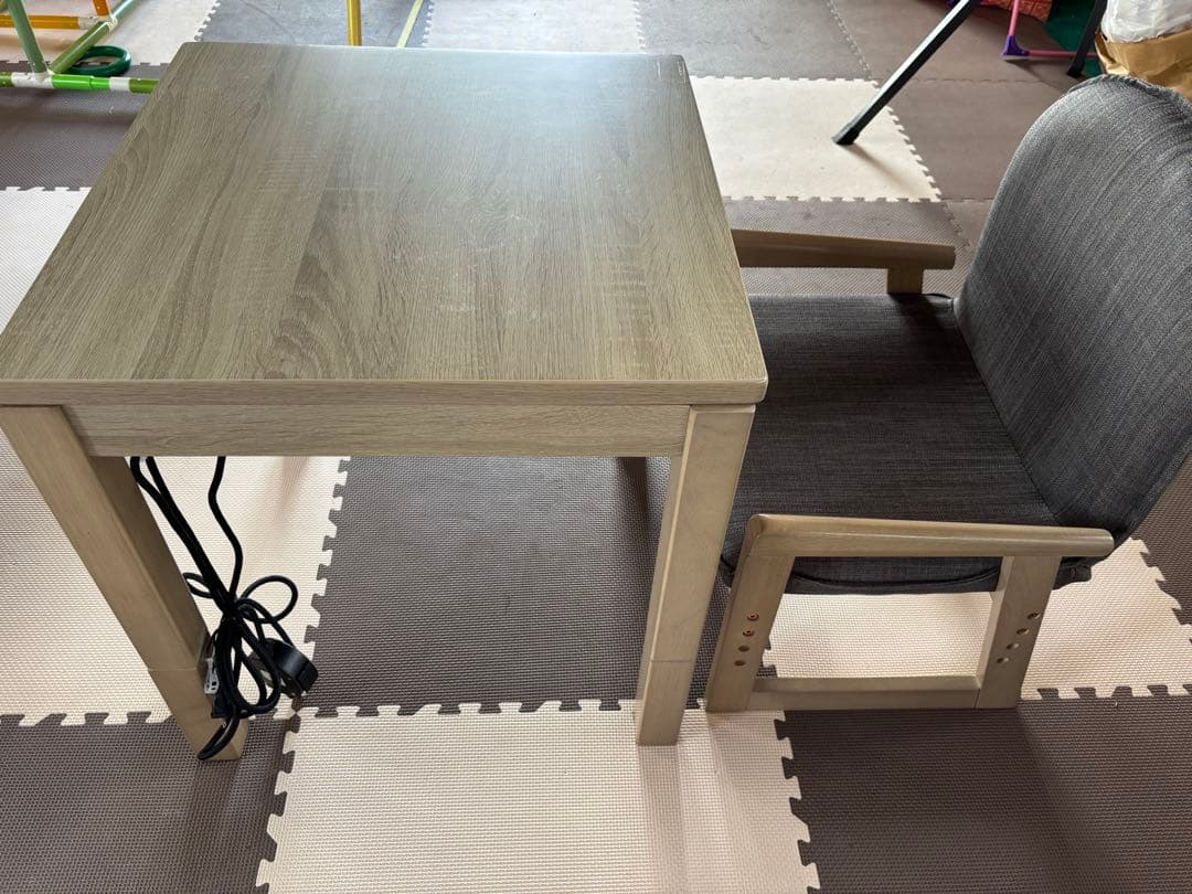 YUASA 1人用　テーブルセット　こたつ付き　USBポート付き