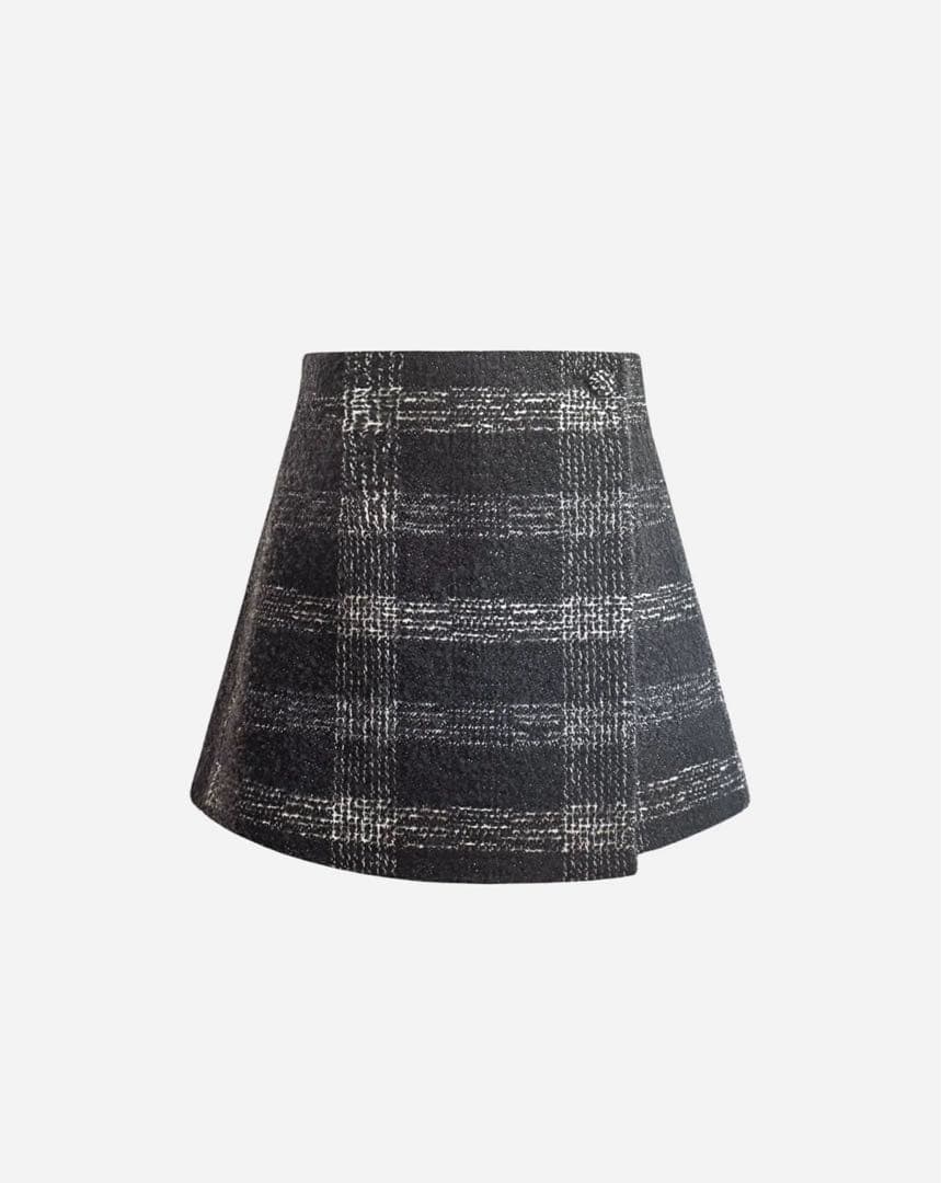 シェリエ　スカート　check jacquard wrap culottes